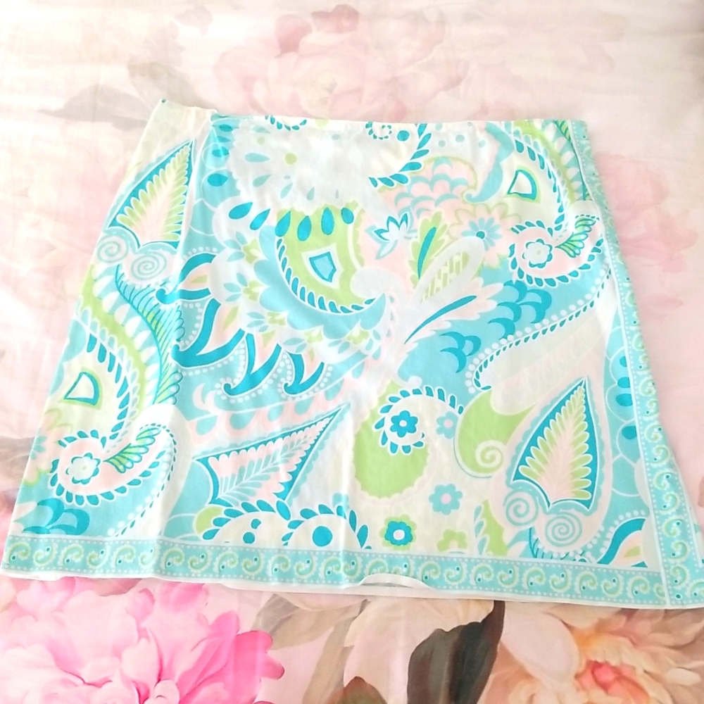 Blue and green spring skirt by Elie Tahari (size 10)